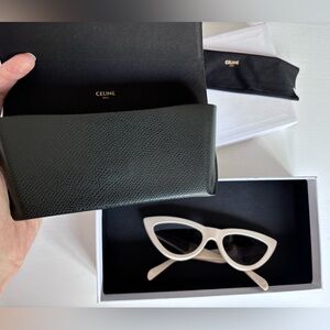 CELINE EYEWEAR white cat-eye acetate sunglasses